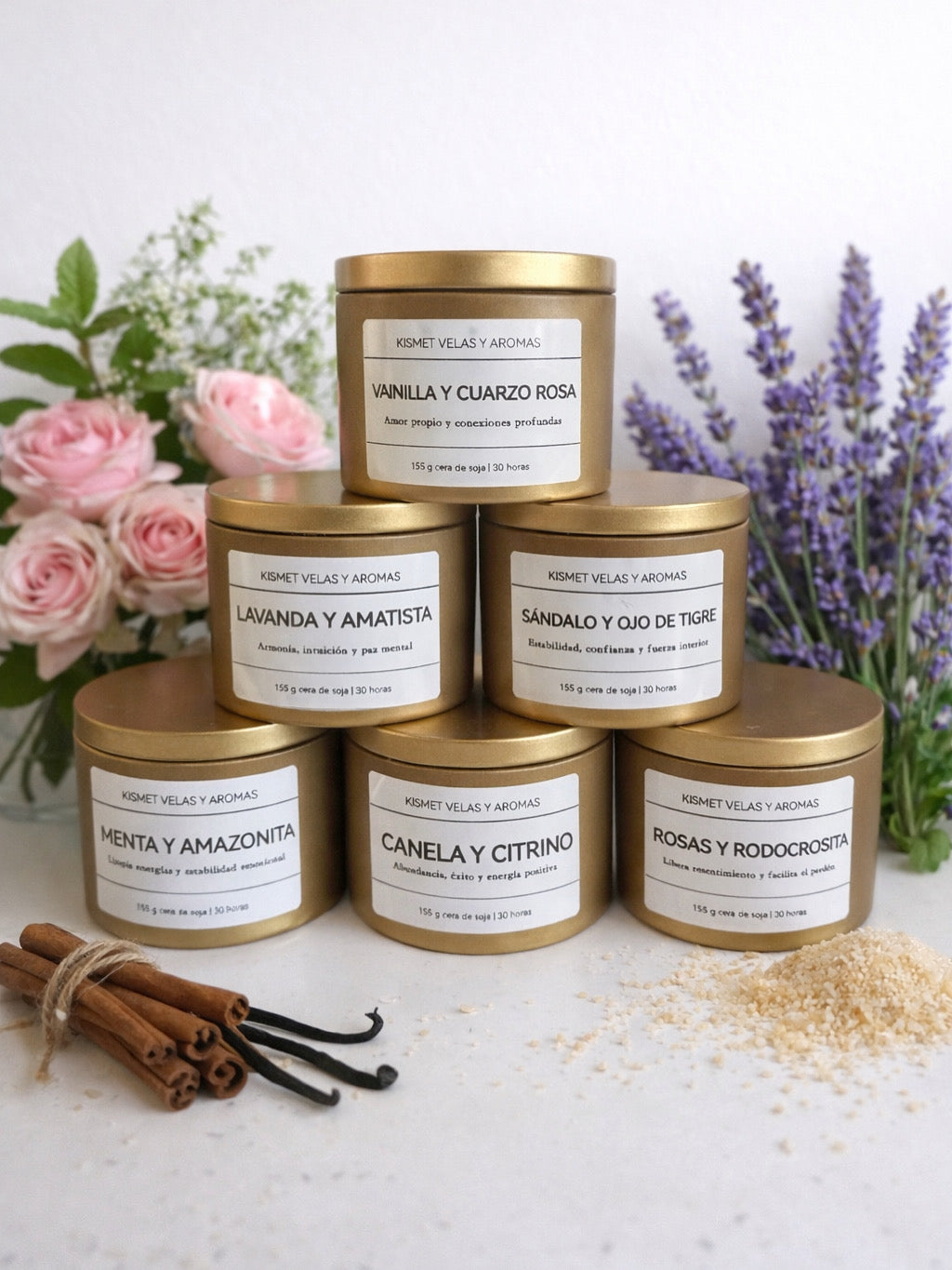 Velas aromaterapia y cristales