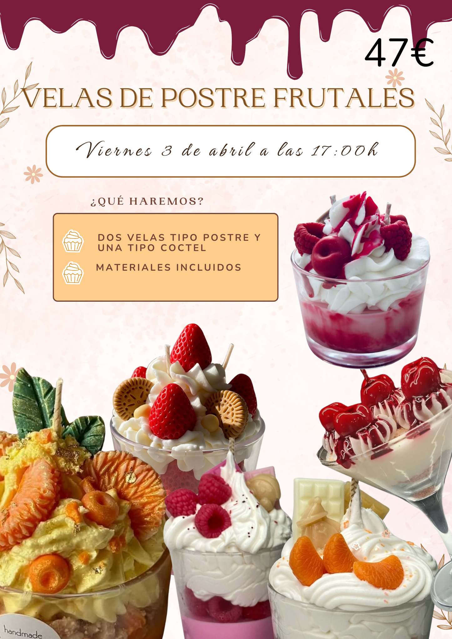 TENERIFE ABRIL: velas de postre frutales