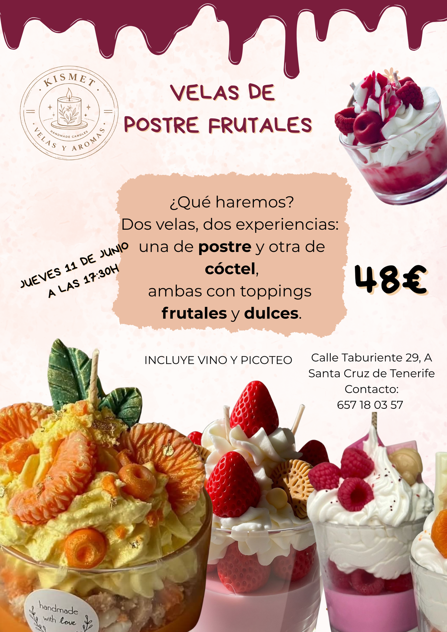 TENERIFE JUNIO: velas postres frutales