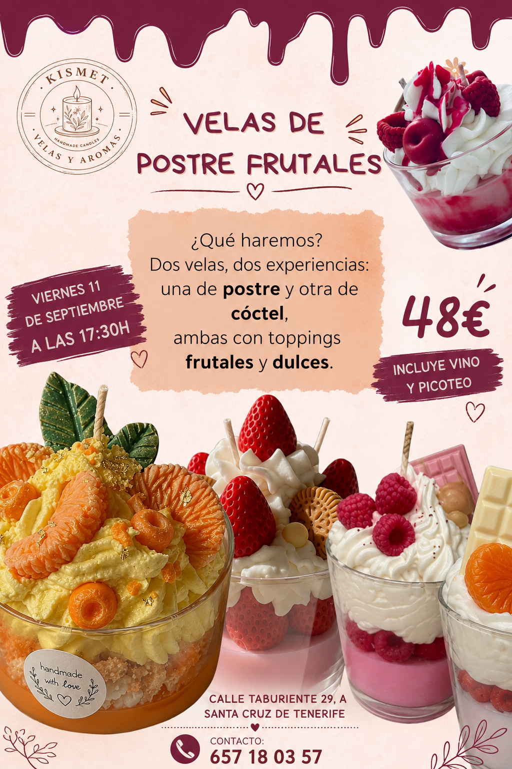 TENERIFE SEPTIEMBRE: velas postre frutales