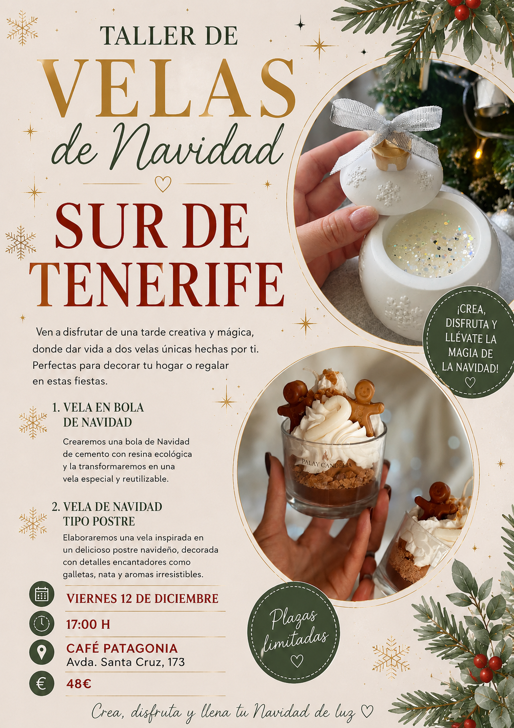 TENERIFE SUR DICIEMBRE: velas de Navidad