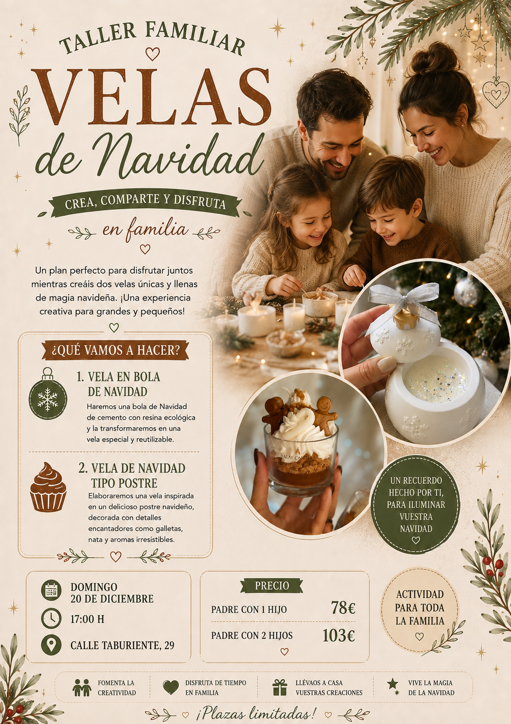 TENERIFE DICIEMBRE: velas de Navidad en familia